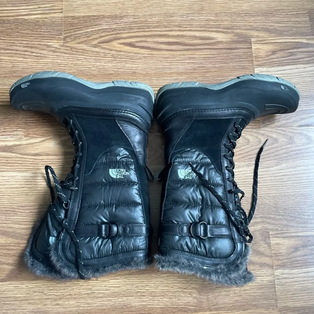 The-North-Face Womens Shellista Snow Boot Size 8 Waterproof Tall Lace Up Black